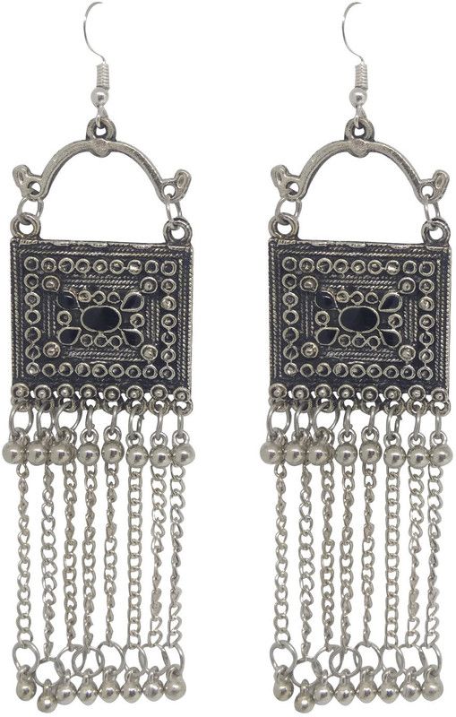 Women/Girls Love To Wear Gorgeous Antique Long Design German Silver Drops & Danglers