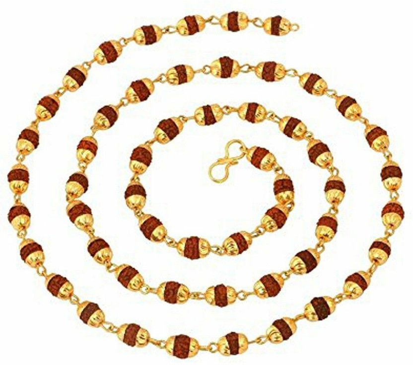 Rudraksha Mala One Gram Gold-plated Plated Brass Chain