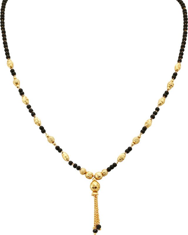 Jewellery Traditional One gram gold Jhumki Pendant golden Temple Mangal sutra Set chain Pendant Necklace Black beads Chains golden Tanmaniya Big vati Mangalsutra for Women girls latest design new Copper, Brass Mangalsutra