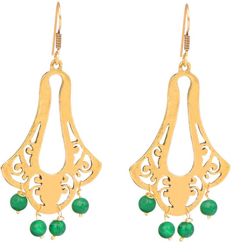Handmade Green Beads Beads Metal Drops & Danglers