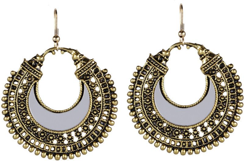 Trendy Matt Finish Gold Plated Chand Bali Earring For Women Alloy Chandbali Earring