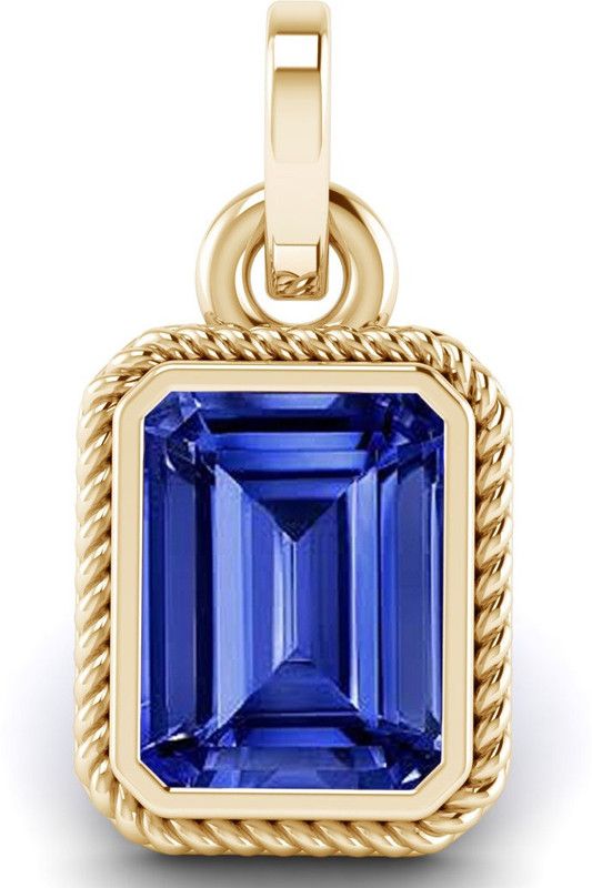 9.00 Ratti / 8.00 Carat Blue Sapphire Panchdhatu Stone Neelam Pendant Women Gold-plated Metal Pendant