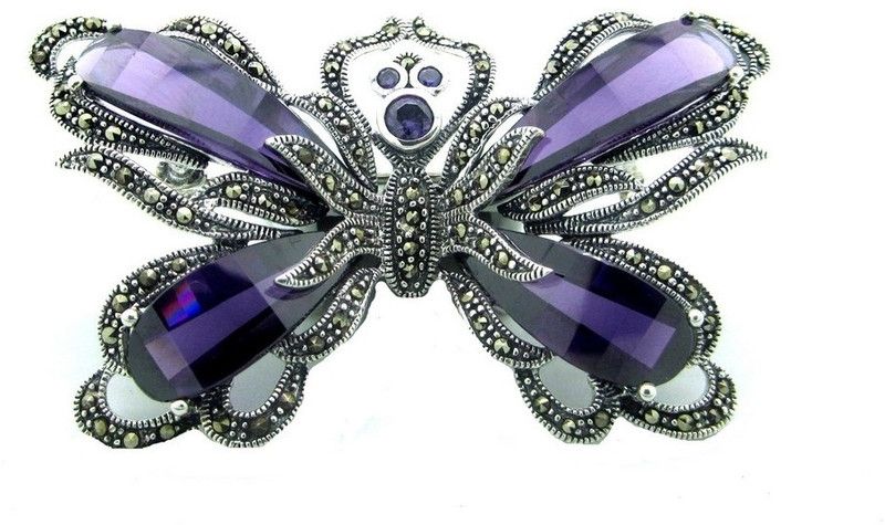 Silverwala Cocoon Berry Paradise Brooch  (Purple)