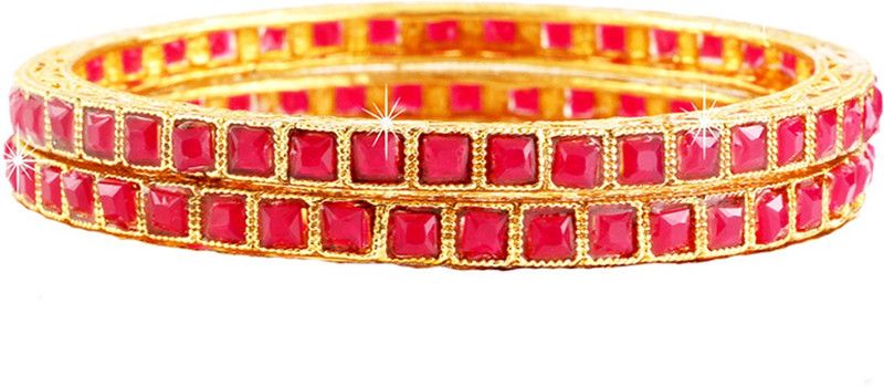 Copper Ruby Gold-plated Bangle  (Pack of 2)