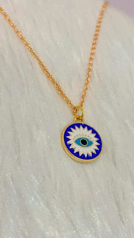Golden Chain with Evil Eye Pendant for Women & Girls Metal Necklace