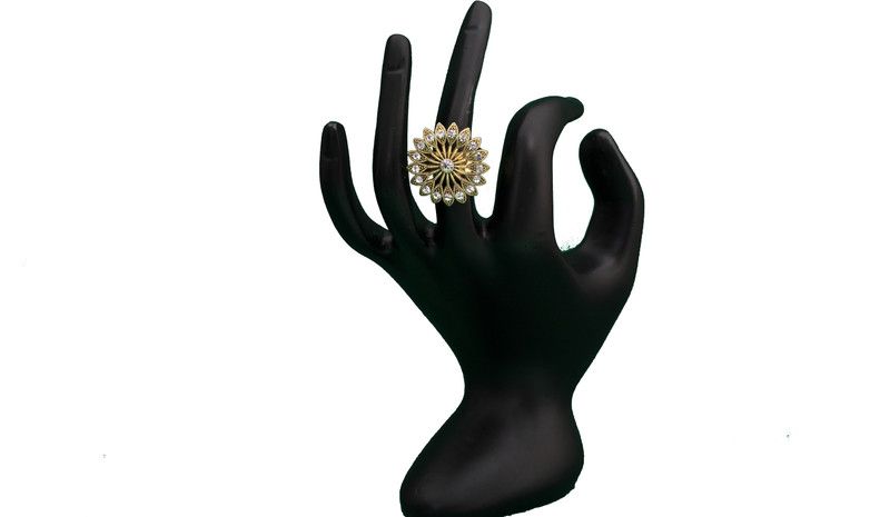 pure metal circle shape Alloy Zircon Ring