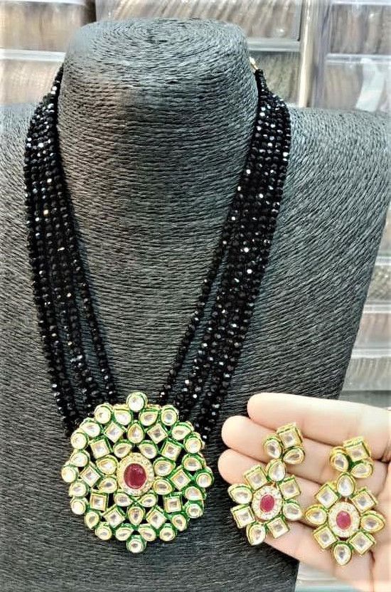 Brass Silver Black Jewel Set  (Pack of 1)