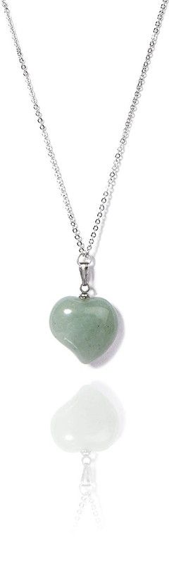 Valentines Green Aventurine Heart Crystal Necklace
