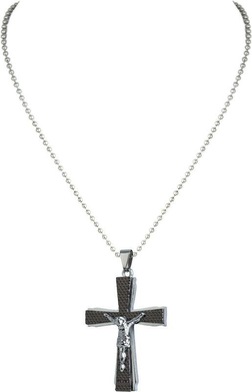 Jesus Christ Holy Cross Christian Pendant for Boys & Girls Silver Brass Pendant