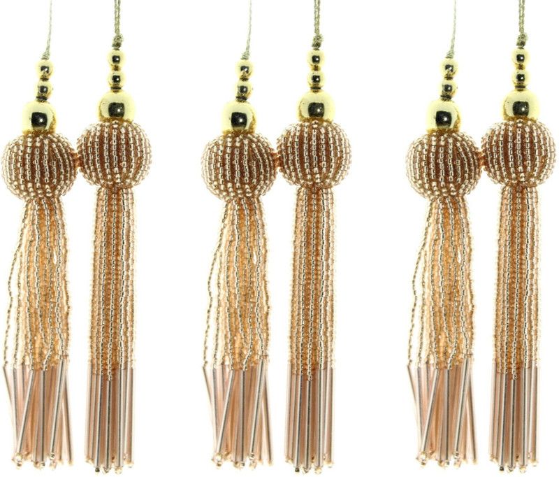 Fashionhaat Acrylic Beads Women's Ethnic Work Hanging Light Pink (Dome Shaped) Latkan for Saree Blouse Dupatta Lehenga Brooch (Set of 3 Pairs) Brooch  (Pink)