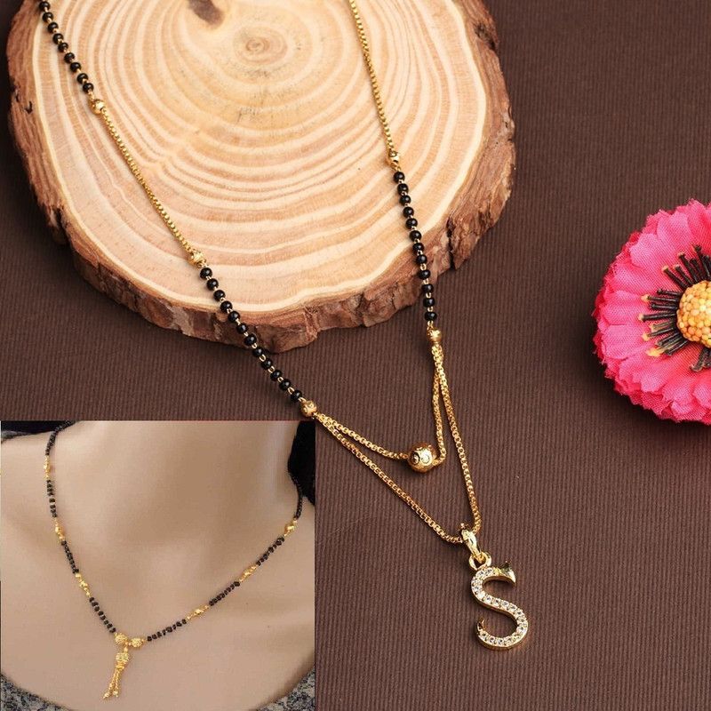 Traditional (S) Alphabet Mangalsutra with new gift Alloy Mangalsutra