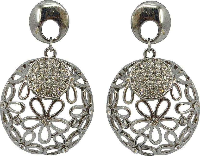 Silver White With Austrian Diamond Copper Drops & Danglers
