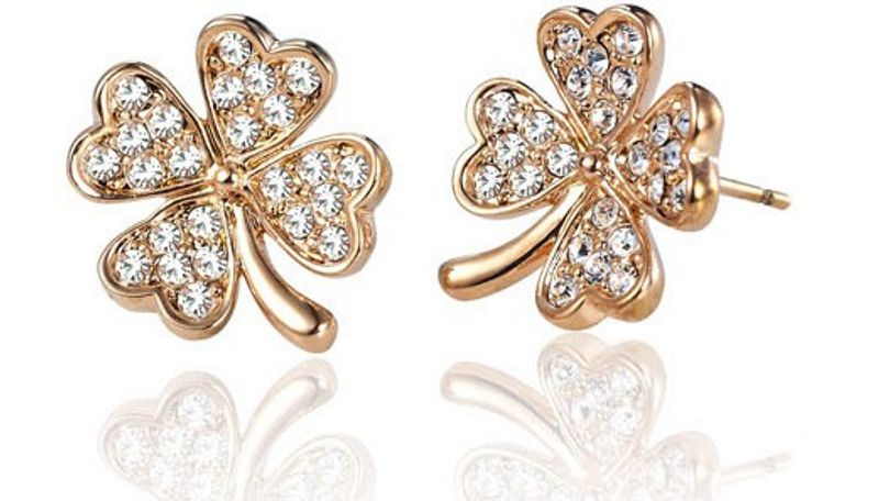 Blooming Love Cubic Zirconia Alloy Stud Earring