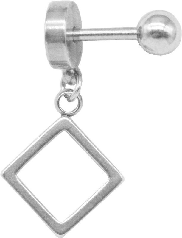 Stainless Steel ball barbells Square Drop Dangle Huggie Piercing Metal Drops & Danglers