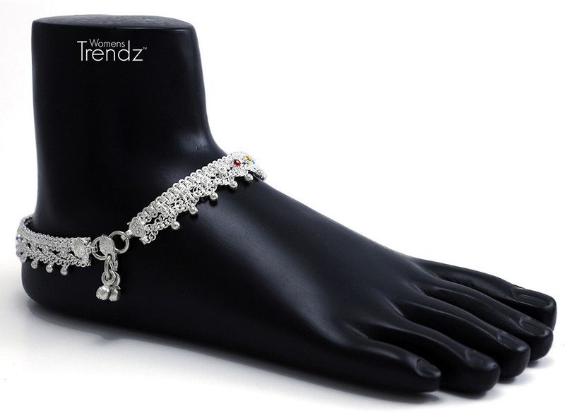 Womens Trendz Womens Trendz Handmade Traditional Silver Plated Anklet/Painjan for Womens and Girls Alloy Anklet