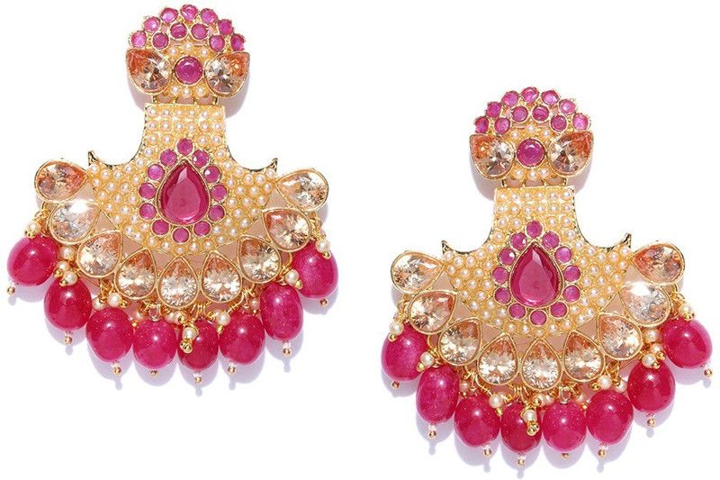 EAR---PR-50107 Cubic Zirconia Brass Drops & Danglers