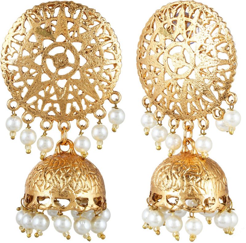 Golden Ethinic Jhumki Earrings Alloy Jhumki Earring