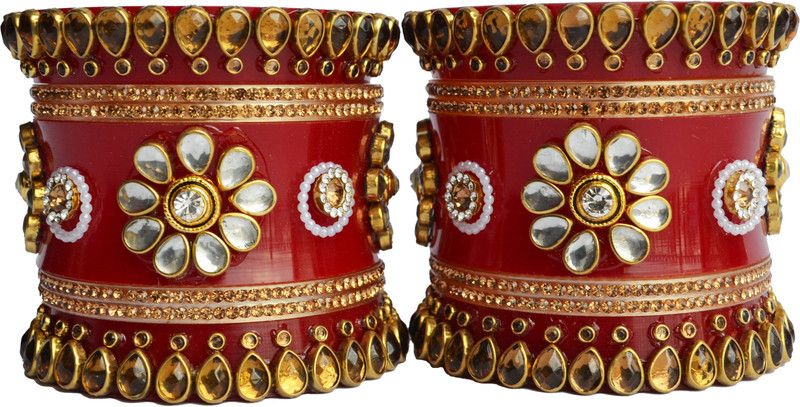 Acrylic Zircon Gold-plated Chudas  (Pack of 10)