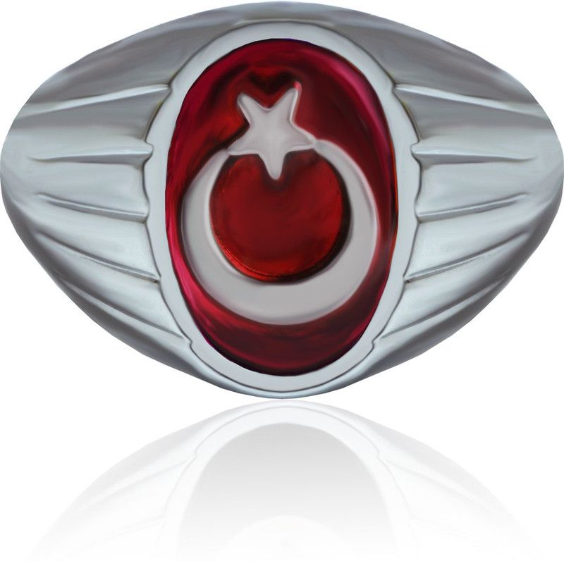 Stylish Ramzan Special Crescent Star Islamic Rings for Boys & Men Brass Silver Plated Ring