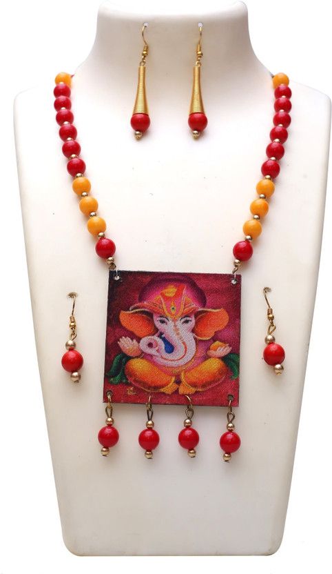 Wood, Alloy Multicolor Jewel Set  (Pack of 1)