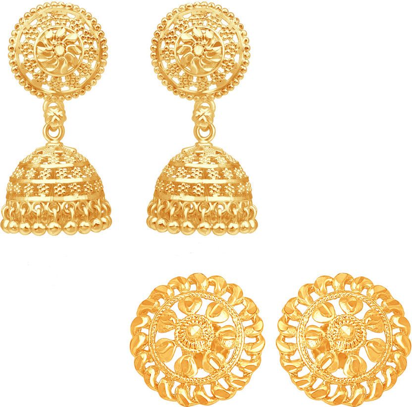 Soutn Traditional Design Jhumki and Stud Combo Earring for Women and Girls Brass, Alloy Jhumki Earring
