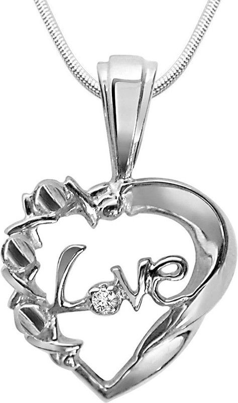 Pure Love Magic - Real Diamond & Sterling Silver Pendant with 18 IN Chain (SDP25) Sterling Silver Diamond Sterling Silver Pendant