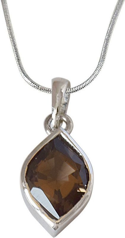 Marquise Shaped Smokey Topaz and 925 Sterling Silver Pendant with 18 IN Chain (SDP526) Topaz Sterling Silver Pendant