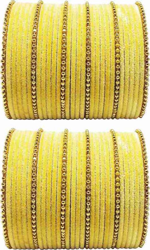 Metal, Fabric Gold-plated Bangle Set  (Pack of 60)