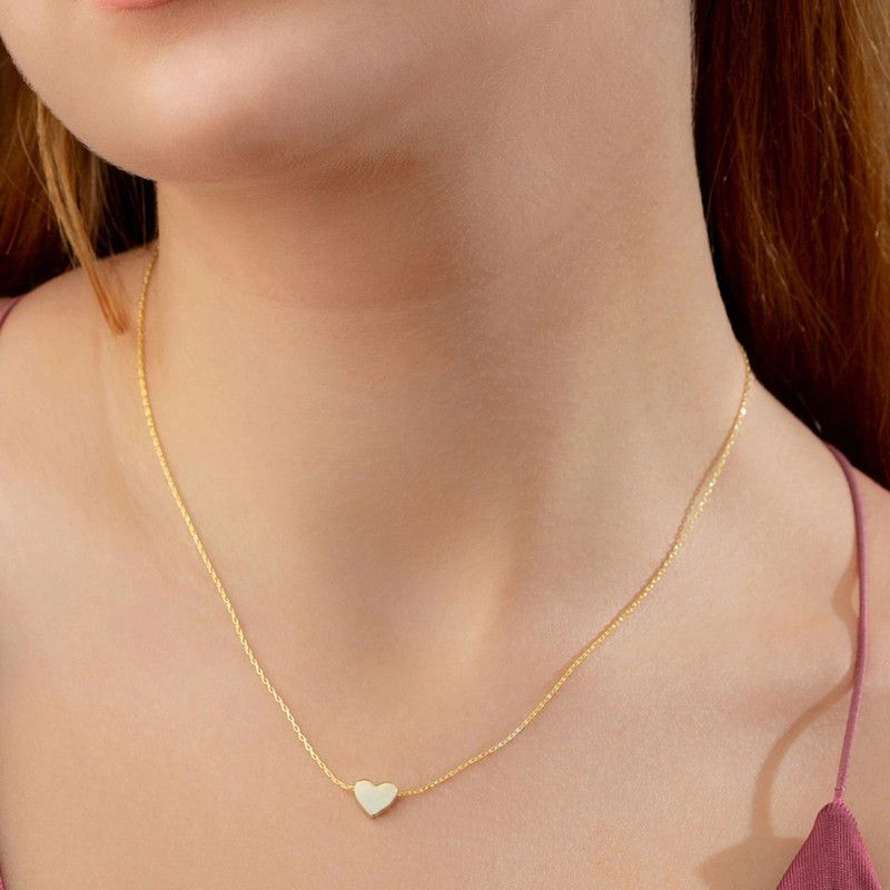 Golden Delight: Minimal Heart Pendant in Gold-Plated Alloy Gold-plated Plated Alloy Necklace
