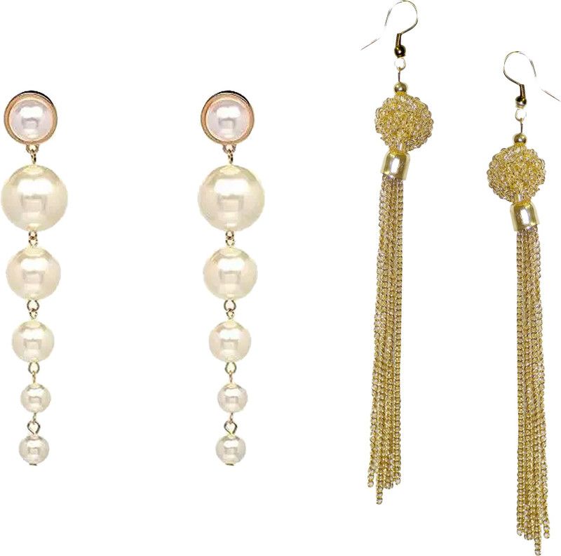 Forty Hands Stylish & Latest Earrings For Women & Gilrs Pack of 2 (419 Alloy Drops & Danglers