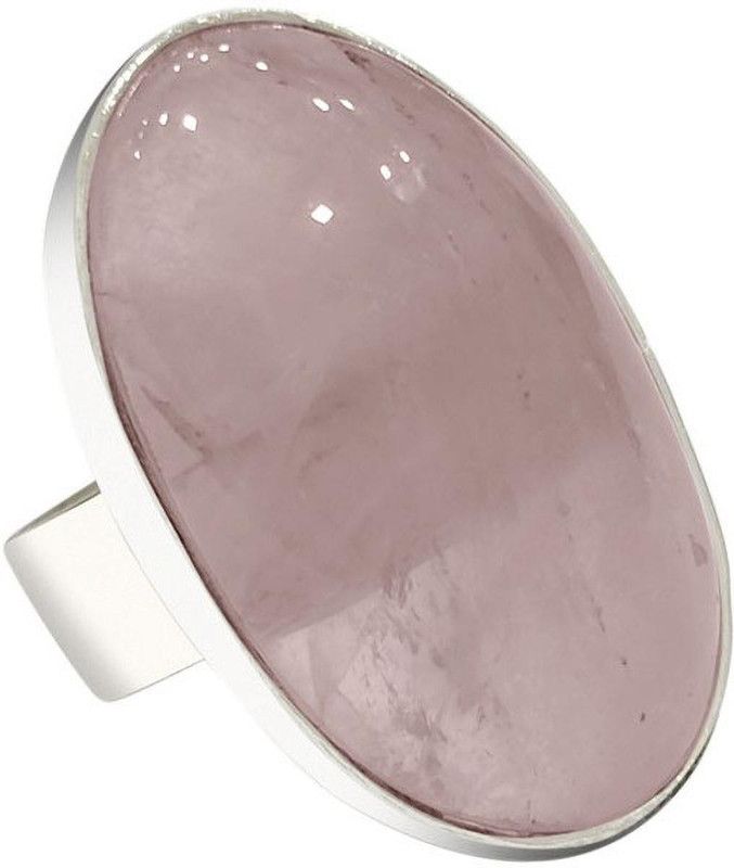 Rose Quartz Natural Oval Shape Crystal Adjustable Stone Finger Ring Jewellery Stone Quartz Ring