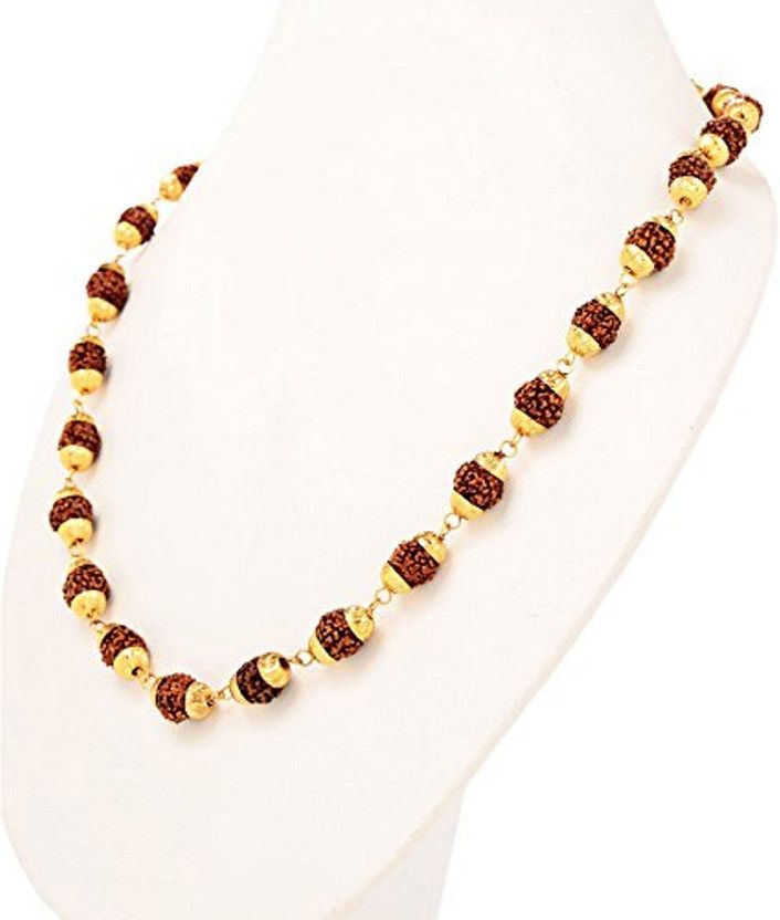 Fancy Rudraksha Cap Mala 54 Beads Brass Chain