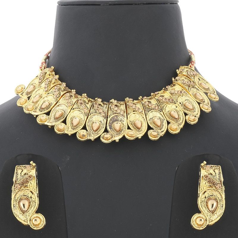 Alloy Gold-plated Gold, Yellow Jewel Set  (Pack of 1)
