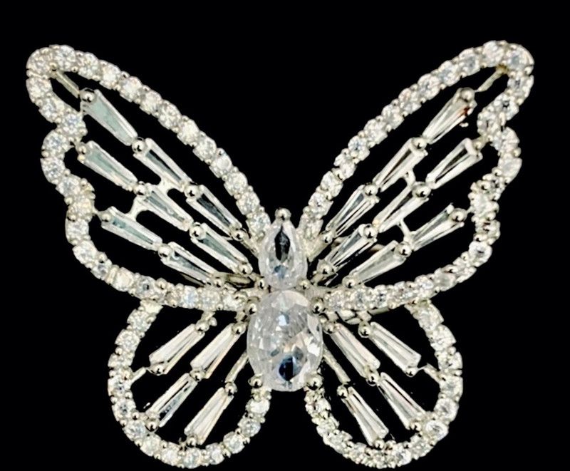 Latest Butterfly Ring Alloy Silver Plated Ring