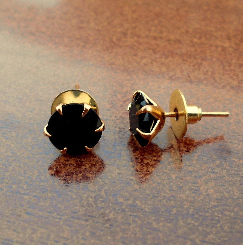 BLACKSTUD Black Diamond Brass Stud Earring