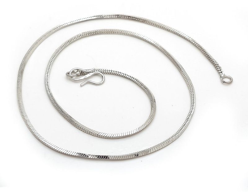White Gold Plated Real Look Rhodium Plated Brass Chain