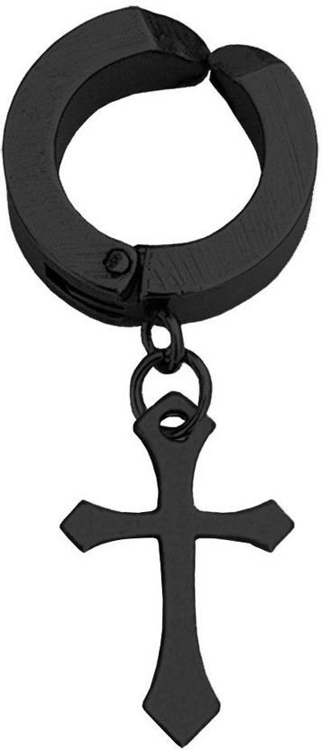 Black Cross EArring Metal Stud Earring