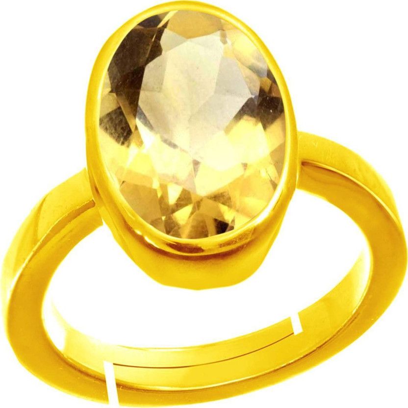 Zinc, Copper, Brass, Bronze, Metal Citrine Gold Plated Ring