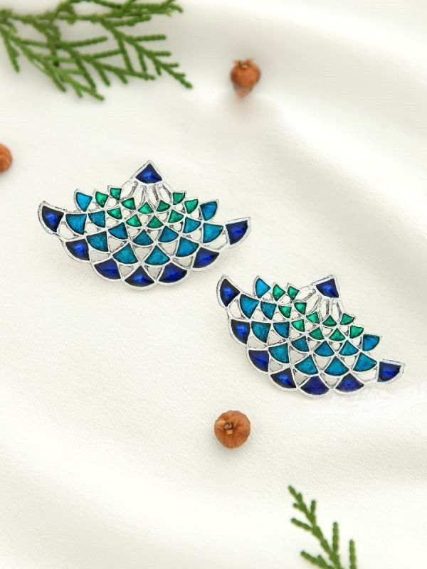 CITYSTONES Oxidized Metallic Stylish Earrings For Women's & Girls Alloy Stud Earring, Earring Set, Plug Earring