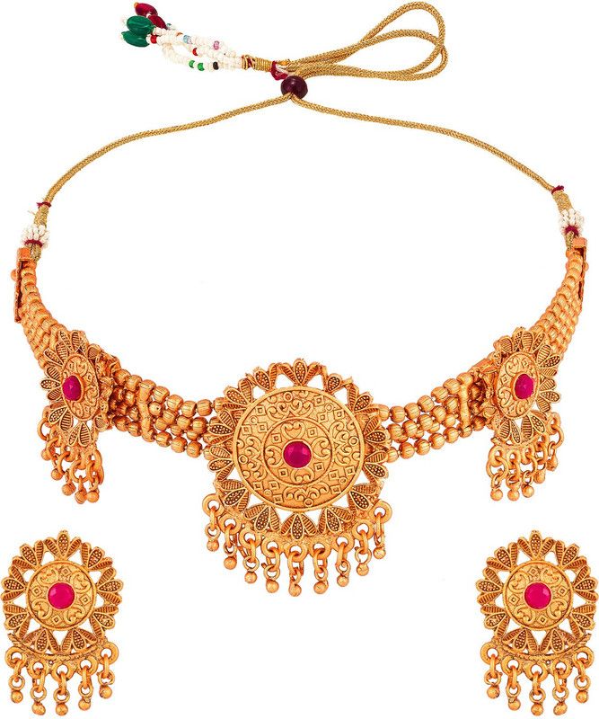 Brass, Copper, Alloy Brass, Gold-plated Gold Jewel Set  (Pack of 1)