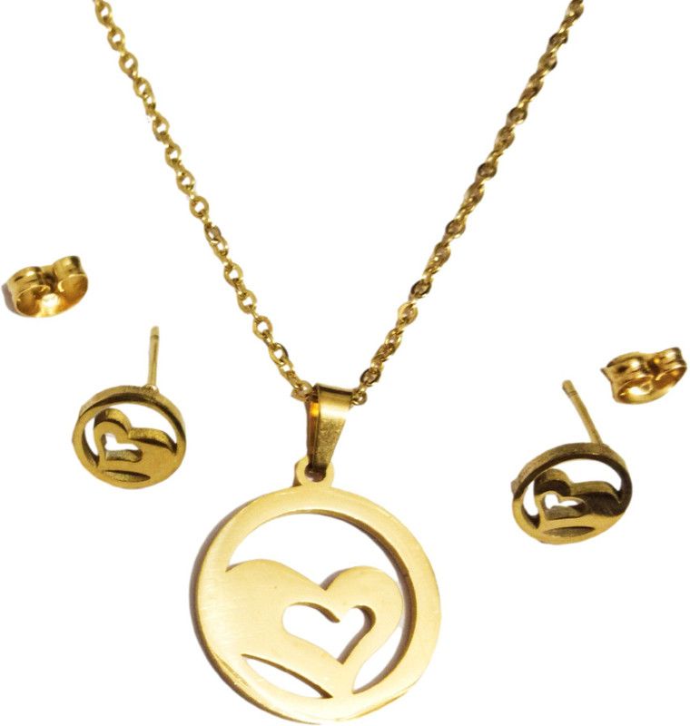 Stainless Steel Gold Jewel Set  (Pack of 1)
