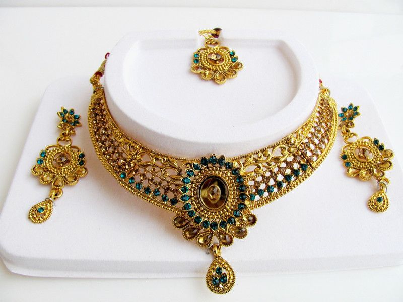 Brass, Metal, Alloy Gold, Green Jewel Set  (Pack of 1)