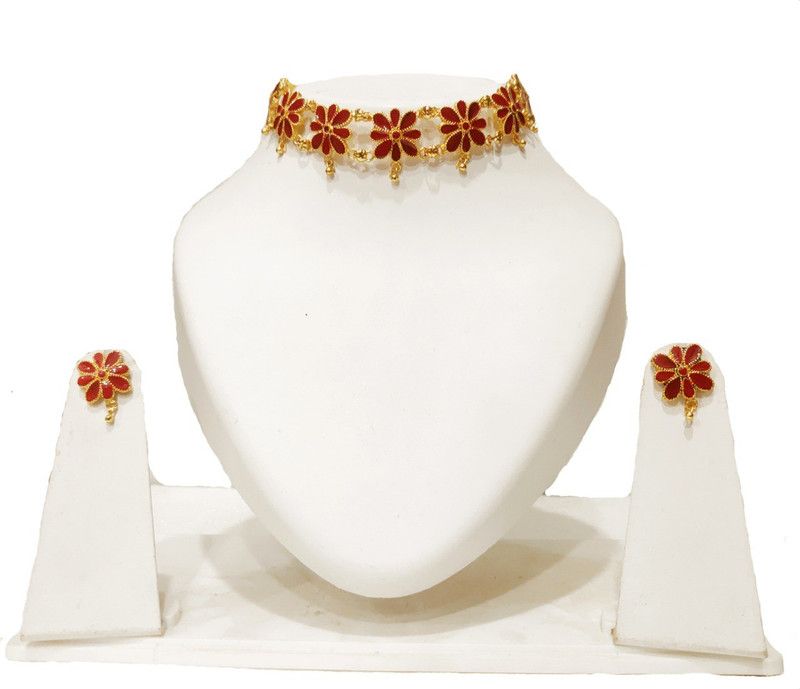 Copper Gold, Red Jewel Set  (Pack of 1)