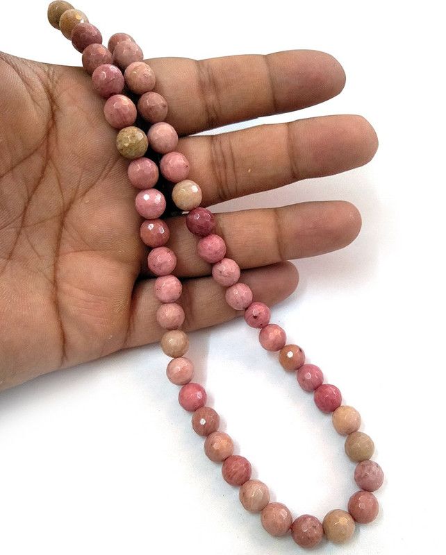 Rhodochrosite Crystal Stone 8 mm Diamond Cut Beads for for Jewellery Making Necklace Bracelet Mala Beads Crystal Crystal Necklace