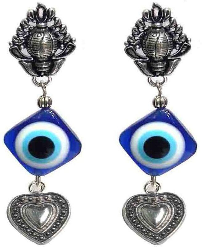 Oxidised Tops + Evil Eye + HEART Charm Earing Brass Drops & Danglers