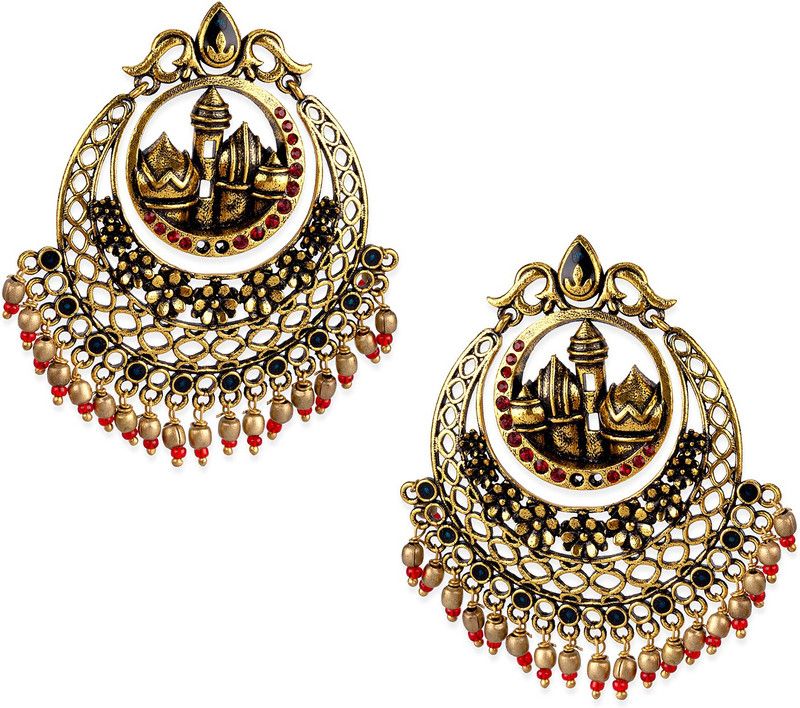 Arabian Nights Antique Chandbali Earrings Brass Chandbali Earring