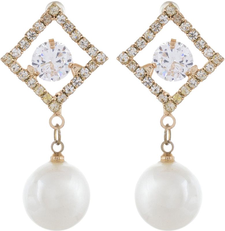 Stylish Dangle & Drop White Colour Metal Drops & Danglers