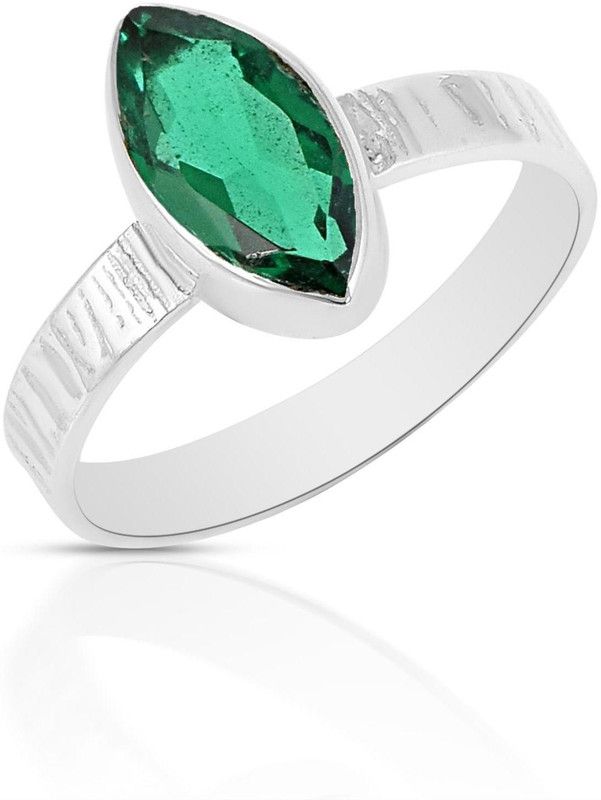 Green Quartz 925 Sterling Silver Elegant Dainty Band Ring For Girls Silver Quartz Silver Plated Ring