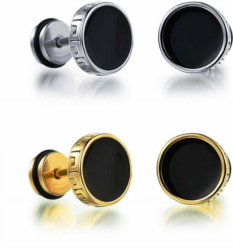 Mens Women Valentine Multi Hoop Bali earrings combo stylish design(2pair) Stainless Steel, Metal, Brass Stud Earring