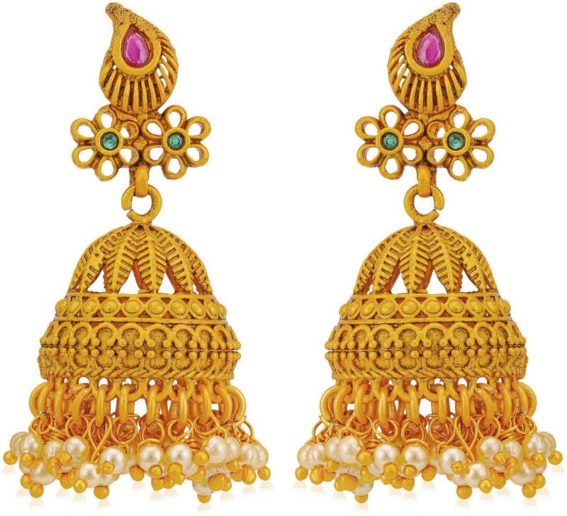 Sensational Pearl Gold Plated Jhumki Earring Alloy Jhumki Earring